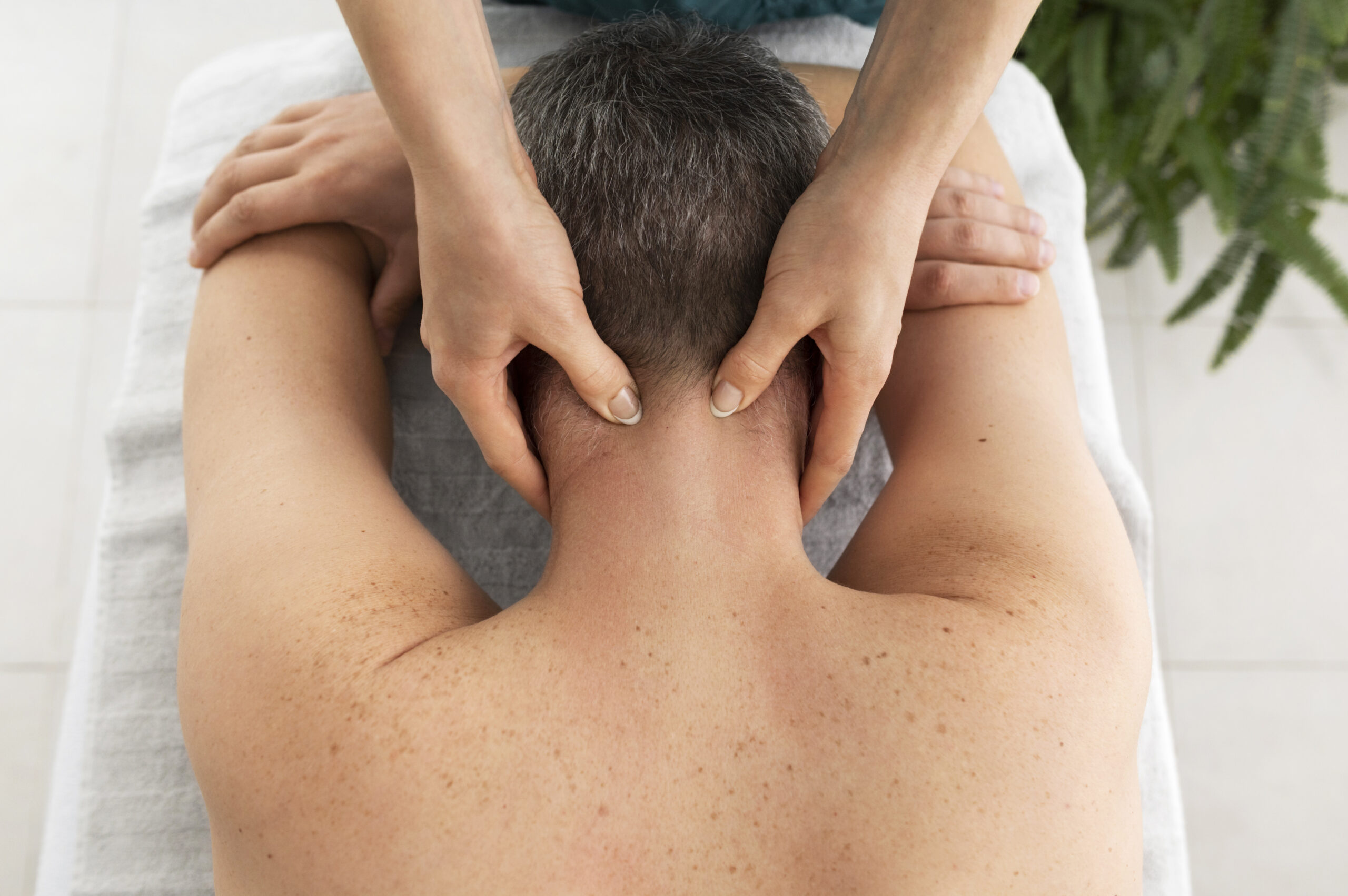Marma therapy applied to cervical and shoulder region